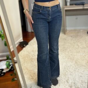 Vintage Low rise Denim Jeans with Gold Stitching